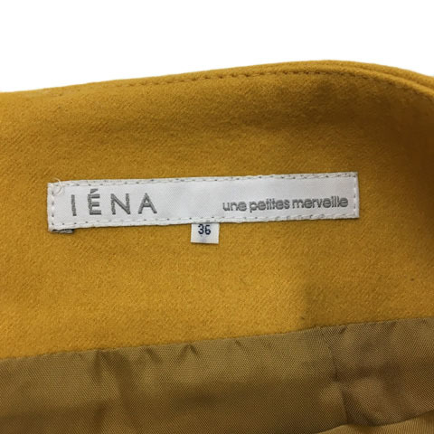 イエナ IENA スカート タイト ミニ ウール 無地 36 黃 イエロー レディース