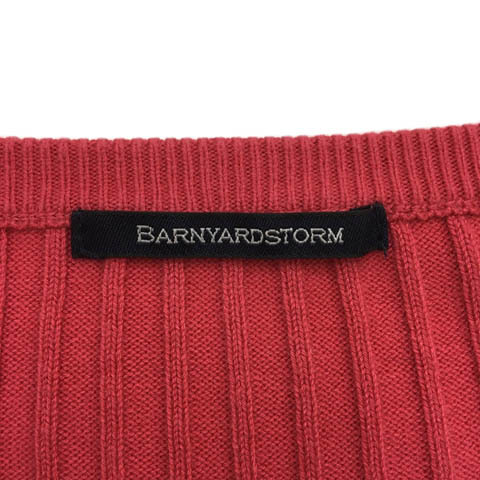 バンヤードストーム BARNYARDSTORM セーター ニット プルオーバー Vネック リブ 無地 長袖 0 ピンク レディース_画像5