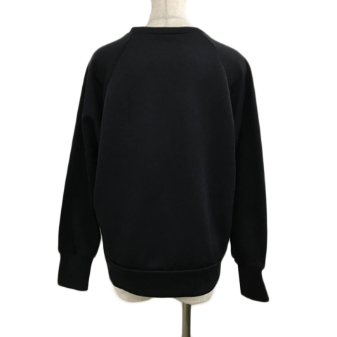  Moga MOGA sweatshirt sweat pull over crew neck plain reverse side nappy long sleeve 2 black black lady's 