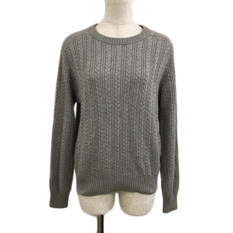  Mayson Grey MAYSON GREY свитер вязаный тянуть over вырез лодочкой одноцветный кабель плетеный длинный рукав 2 серый женский 