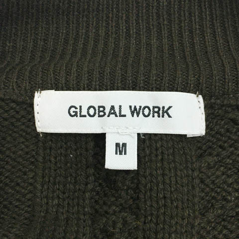グローバルワーク GLOBAL WORK セーター ニット プルオーバー クルーネック ケーブル編み 長袖 M 茶 ブラウン レディース_画像5