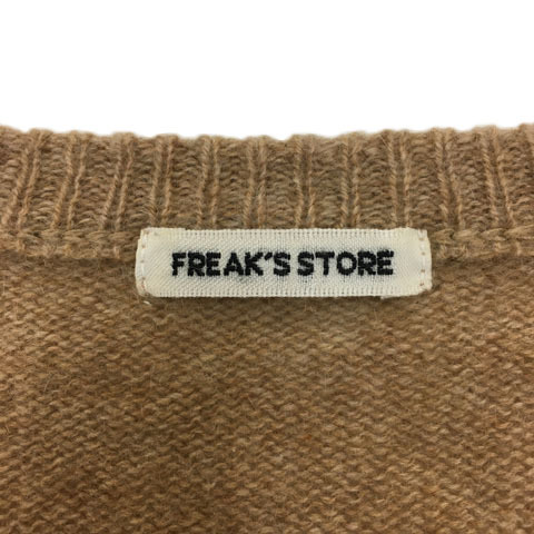 フリークスストア FREAKS STORE セーター ニット プルオーバー Vネック 無地 カシミヤ 長袖 F ベージュ 茶 ブラウン レディース_画像5