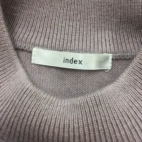 インデックス INDEX セーター ニット プルオーバー ハイネック 無地 長袖 M 紫 ラベンダー パープル レディース_画像5