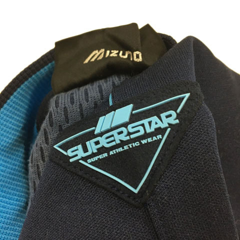 ミズノ MIZUNO SUPER STAR ジャケット ジャージ スポーツウェア ジップアップ ライン 長袖 98-6 紺 水色 ネイビー ライトブルー メンズ_画像5
