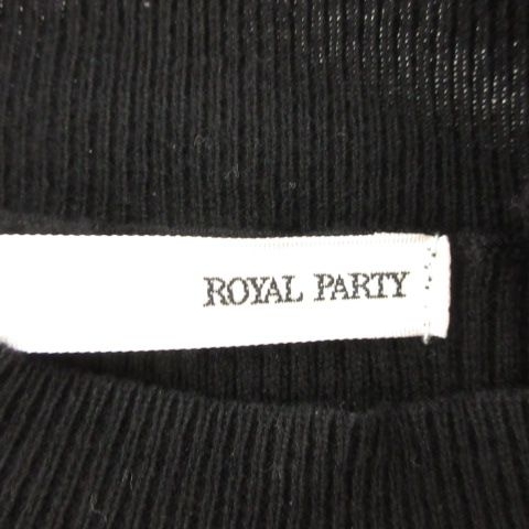 ロイヤルパーティー ROYAL PARTY 洗える ニット トップス プチハイネック 半袖 F 黒 ブラック ■052 レディース_画像6