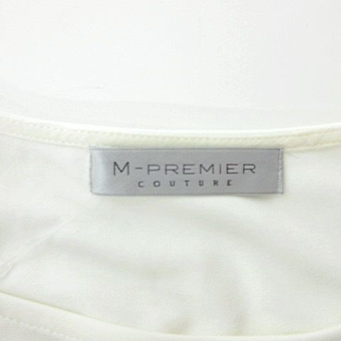 エムプルミエ M-Premier COUTURE 美品 フリルスリーブ カットソー 半袖 ティアード 36 S相当 無地 白 ホワイト ■052 レディース_画像7