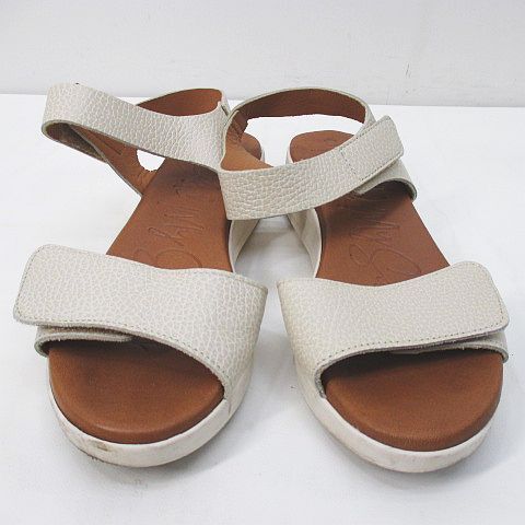 オー マイ サンダルズ Oh my Sandals サンダル 37 ウェッジソール アイボリー系 レザー スペイン製 レディース_画像5