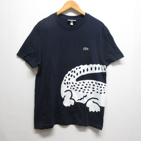 ラコステ LACOSTE TH5139 半袖 Tシャツ 4 ネイビー レギュラーフィット ビッグワニ プリント 正規品 メンズの画像1