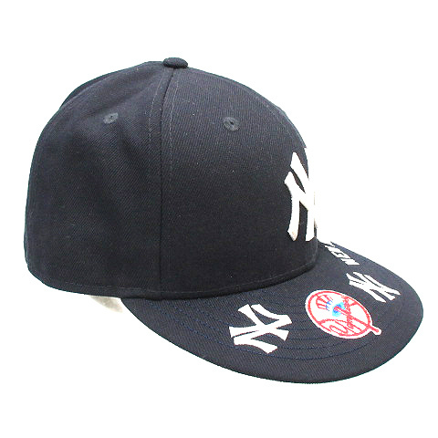 ニューエラ NEW ERA 59FIFTY MLB New york Yankees Cap ニューヨーク ヤンキース 刺繍 ベースボール キャップ 帽子 7 1/2 59.6cm 紺 ネイビ_画像2