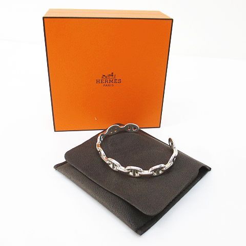 【値下げ】 HERMES エルメス シェーヌダンクル レディース アクセサリー 17.5g 総重量 シルバー系 LG ブレスレット バングル SILVER 925 ブレスレット、バングル