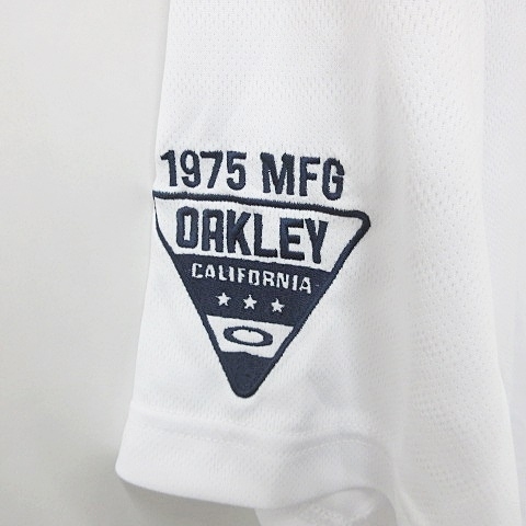 オークリー スカルコレクションプレミアム OAKLEY SKULL ゴルフ シャツ モックネック 半袖 ハイネック 速乾 白 オフホワイト XL メンズの画像8