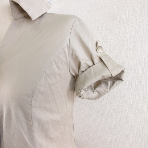  M тянуть mieM-Premier рубашка One-piece колено длина короткий рукав стрейч бежевый 34 *A615 женский 