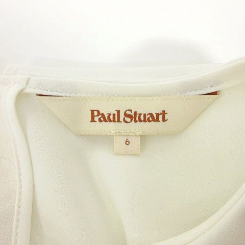 ポールスチュアート PAUL STUART 近年モデル 美品 ブラウス ノースリーブ フリル 無地 6 M相当 白 ホワイト レディース_画像6