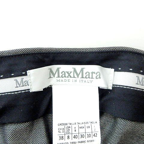  Max Mara MAX MARA белый бирка внутренний стандартный прекрасный товар брюки слаксы шелк . тонкий одноцветный I42 US8 L соответствует серый женский 