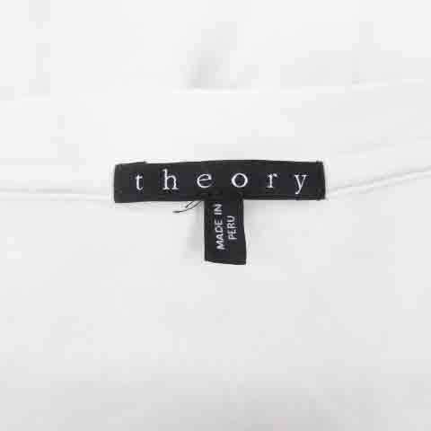 セオリー theory Tシャツ カットソー 半袖 Vネック 無地 36 オフホワイト /FF43 レディース_画像5
