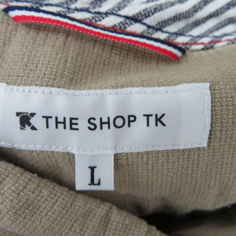 ザショップティーケー THE SHOP TK カジュアルシャツ 七分袖 無地 L ベージュ /YK32 ■MO メンズ_画像4