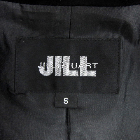 ジルバイジルスチュアート JILL by JILLSTUART テーラードジャケット ミドル丈 シングルボタン 総裏地 無地 S グレー 黒 レディース_画像6