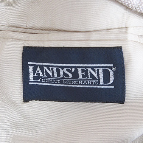 ランズエンド LANDS' END ジャケット テーラードジャケット シングル シルク ベージュ 36 メンズ_画像3