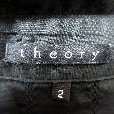 セオリー theory シャツ ブラウス ノースリーブ 2 黒 ブラック /RT レディース_画像5