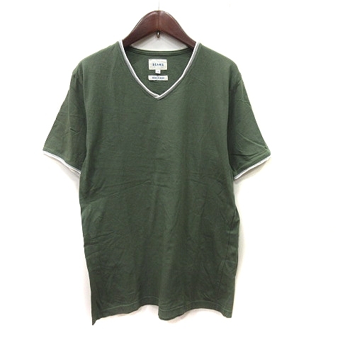 ビームス BEAMS Tシャツ カットソー Vネック 半袖 S 緑 カーキ /YI メンズ_画像1