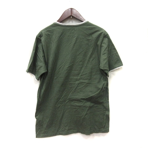 ビームス BEAMS Tシャツ カットソー Vネック 半袖 S 緑 カーキ /YI メンズ_画像4