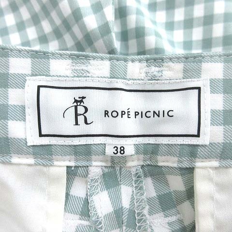 ロペピクニック ROPE Picnic クロップドパンツ ギンガムチェック パイピング 38 緑 グリーン /CT ■MO レディース_画像6