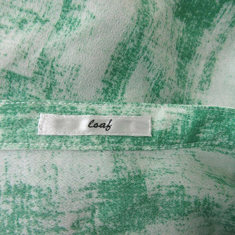 ローフ loab シャツ ブラウス バンドカラー 長袖 総柄 ONE 緑 グリーン /YI レディース_画像6