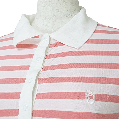 パーリーゲイツ PEARLY GATES 2枚セット 半袖 ポロシャツ ボーダー ゴルフ ウエア ワンポイント 刺繍 1 M ピンク ブルー ■GY08 X_画像4