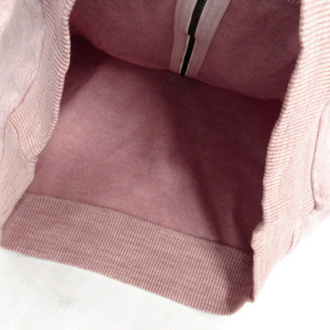 未使用品 リーボック Reebok パーカー スウェット ロゴプリント ジップアップ 裏起毛 コットン混 霜降り ピンク系 L レディースの画像6