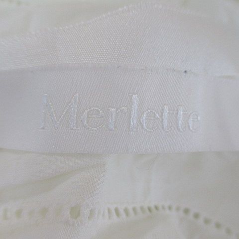 マーレット Merlette 2WAY 長袖 カットソー ブラウス オフショルダー 白系 ホワイト レース 刺繍 シースルー 透け感 綿 レディースの画像3