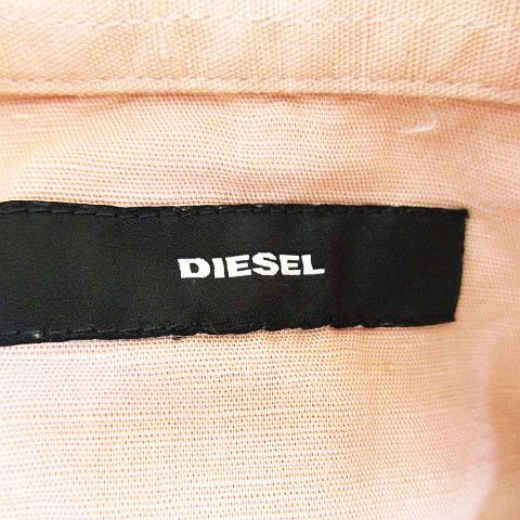 ディーゼル DIESEL S-PLAN SHIRT 長袖 シャツ 麻 リネン混 ピンク系 スナップボタン 綿 コットン メンズの画像3