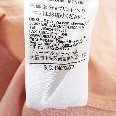 ディーゼル DIESEL S-PLAN SHIRT 長袖 シャツ 麻 リネン混 ピンク系 スナップボタン 綿 コットン メンズの画像5