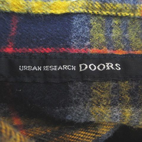 アーバンリサーチ ドアーズ URBAN RESEARCH DOORS チェック柄 長袖 ネルシャツ ボタンダウン 38 黄 イエロー系 胸ポケット 綿 コットン メ_画像3