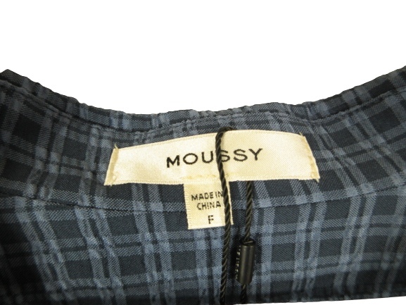 未使用品 マウジー moussy ジャケット ダブル 長袖 ショート丈 チェック柄 ブルー sizeF QQQ レディース_画像3