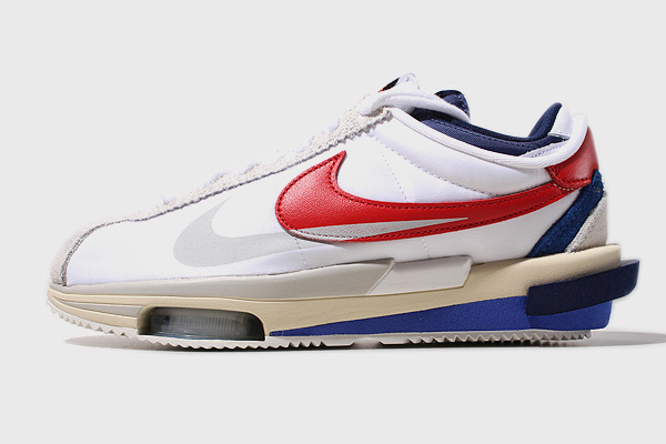 27cm 未使用品 sacai × NIKE サカイ ナイキ 'White and University Red' ズームコルテッツ ホワイト アンド ユニバーシティレッド US9 DQ0_画像1