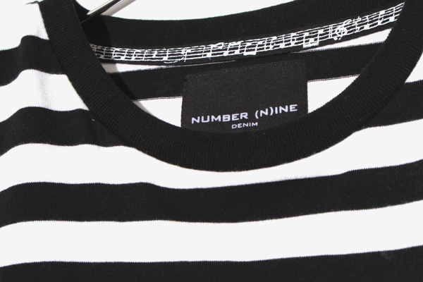NUMBER (N)INE ナンバーナイン コットン ボーダー クルーネック 長袖Tシャツ M BLACK × WHITE ブラック ホワイト /◆ メンズ_画像3
