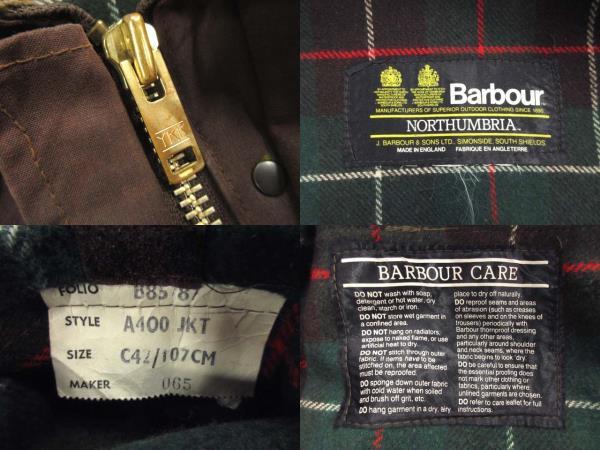 バブアー Barbour 80s NORTUMBRIA ノーザンブリア 2ワラント オイルドジャケット ヴィンテージ ワックスコットン ブラウン 茶 C42_画像4