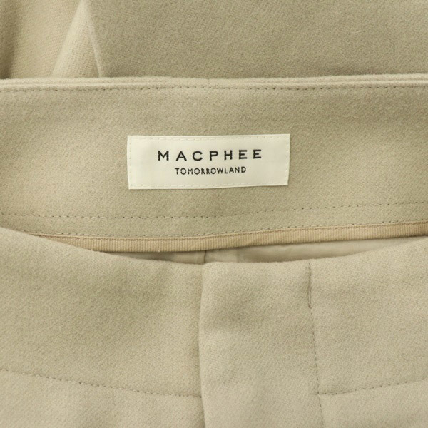 マカフィー MACPHEE トゥモローランド 19AW ウールフランネル トラペーズスカート ロング タイト 36 ライトベージュ /MY ■OS レディース_画像3