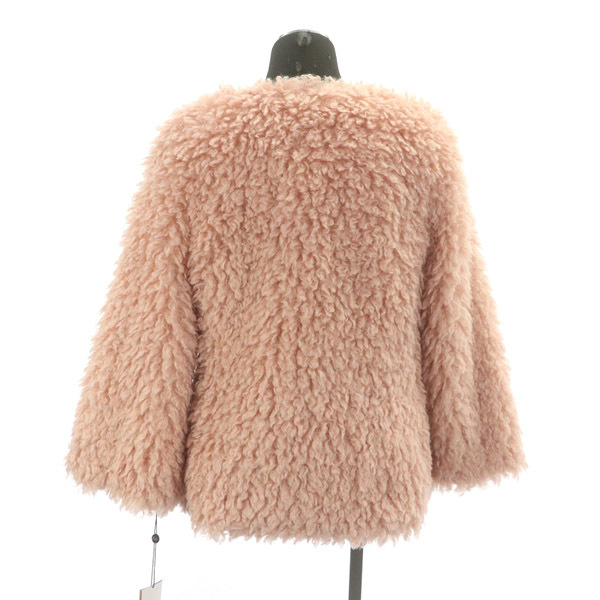  unused goods retiRady poodle fur coat half coat fake fur no color 9 minute sleeve F pink /MY #OS lady's 