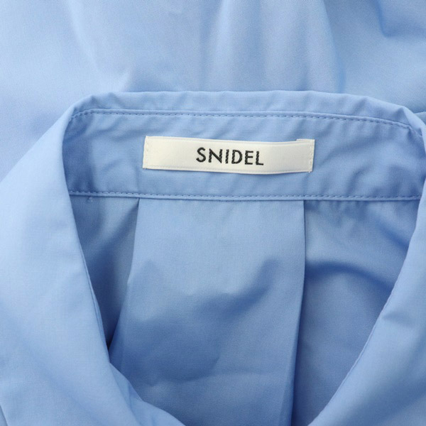 未使用品 スナイデル snidel 23SS ヘムボリュームシャツチュニックワンピース ミニ 長袖 オーバーサイズ ONE 青 ブルー_画像3