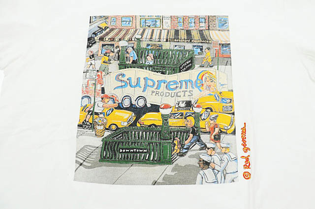 シュプリーム SUPREME 22SS Manhattan Tee マンハッタン ロゴ プリント 半袖 Tシャツ XL 白 ホワイト ブランド古着ベクトル ☆AA★ 240331の画像4