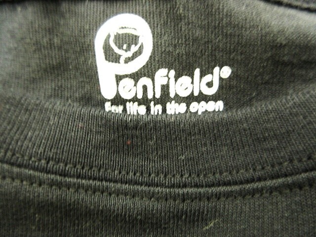 ペンフィールド PEN FIELD Tシャツ クルーネック 半袖 メッシュ 胸ポケット ワンポイント バックプリント 黒 L QQQ メンズ_画像3