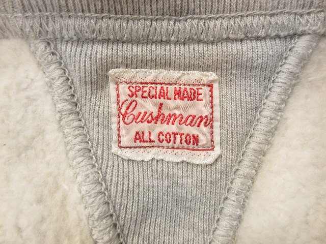 CUSHMAN クッシュマン スウェット シャツ セットインスリーブ グレー 裏起毛 長袖 トレーナー トップス メンズ_画像3