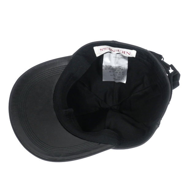 ナイスネス NICENESS WELHAM キャメルレザー キャップ 帽子 ラクダ F 黒 ブラック nn-la01cmf22 メンズ_画像5