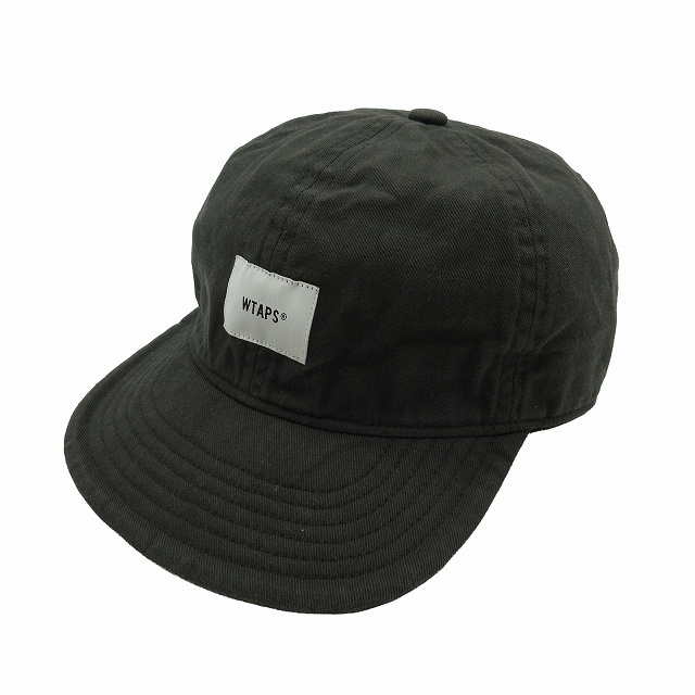 19SS ダブルタップス WTAPS A-3 CAP.COTTON.SERGE ワーク ミリタリー キャップ コットン サージ ツイル ロゴ 6パネル 野球帽 00 黒の画像1