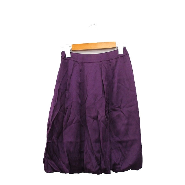 アナイ ANAYI バルーンスカート 膝丈 ギャザー シンプル パープル 紫 /KT37 レディース_画像2