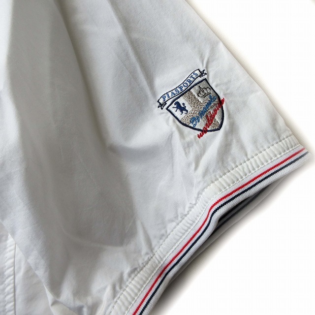 ピアスポーツ PIA SPORTS シャツ ブラウス カットソー ロゴ 刺しゅう 袖ライン ポケット 半袖 白 ホワイト メンズの画像5