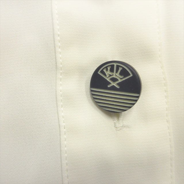 カールラガーフェルド KARL LAGERFELD 90's ポロシャツ カットソー ロゴボタン オールド ビンテージ ヴィンテージ 白 ホワイト レディース_画像4