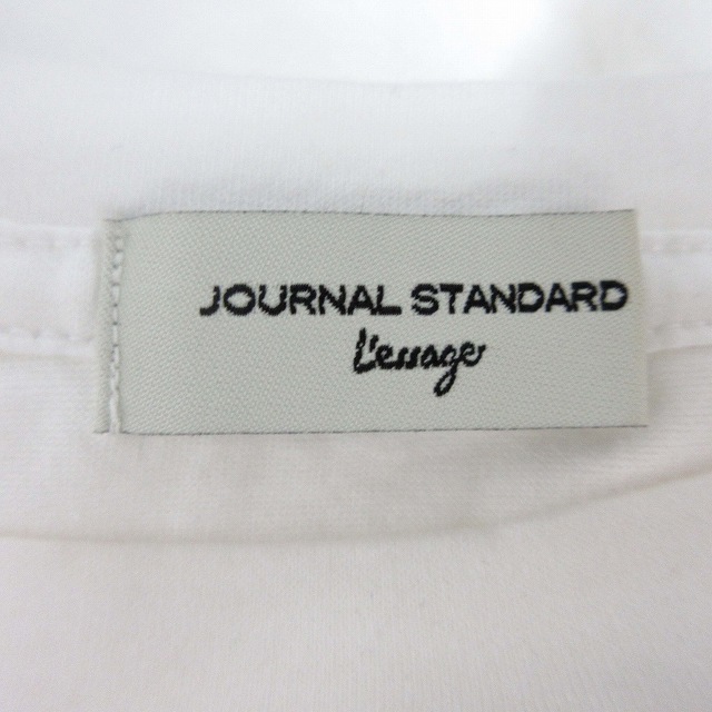 ジャーナルスタンダードレサージュ journal standard L'essage コットン Tシャツ カットソー クルーネック 無地 白 ホワイト レディース_画像4