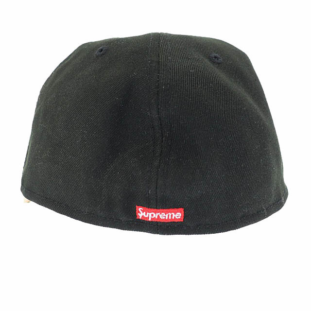 シュプリーム SUPREME ×NEW ERA ニューエラ 23SS Script New Era スクリプト ロゴ 刺繍 ベースボール キャップ 帽子 7 5/8 黒 ブラック ☆